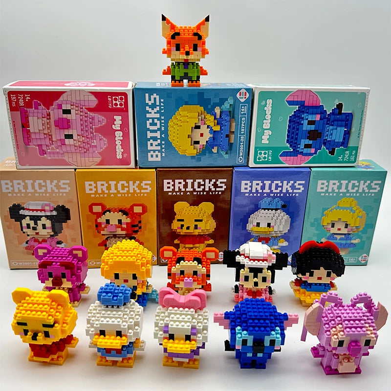Disney Blocos de Construção – Coleção, Stitch, Mickey Mouse, Pato Donald e Outros Disney Blocos de Construção – Coleção, Stitch, Mickey Mouse, Pato Donald e Outros